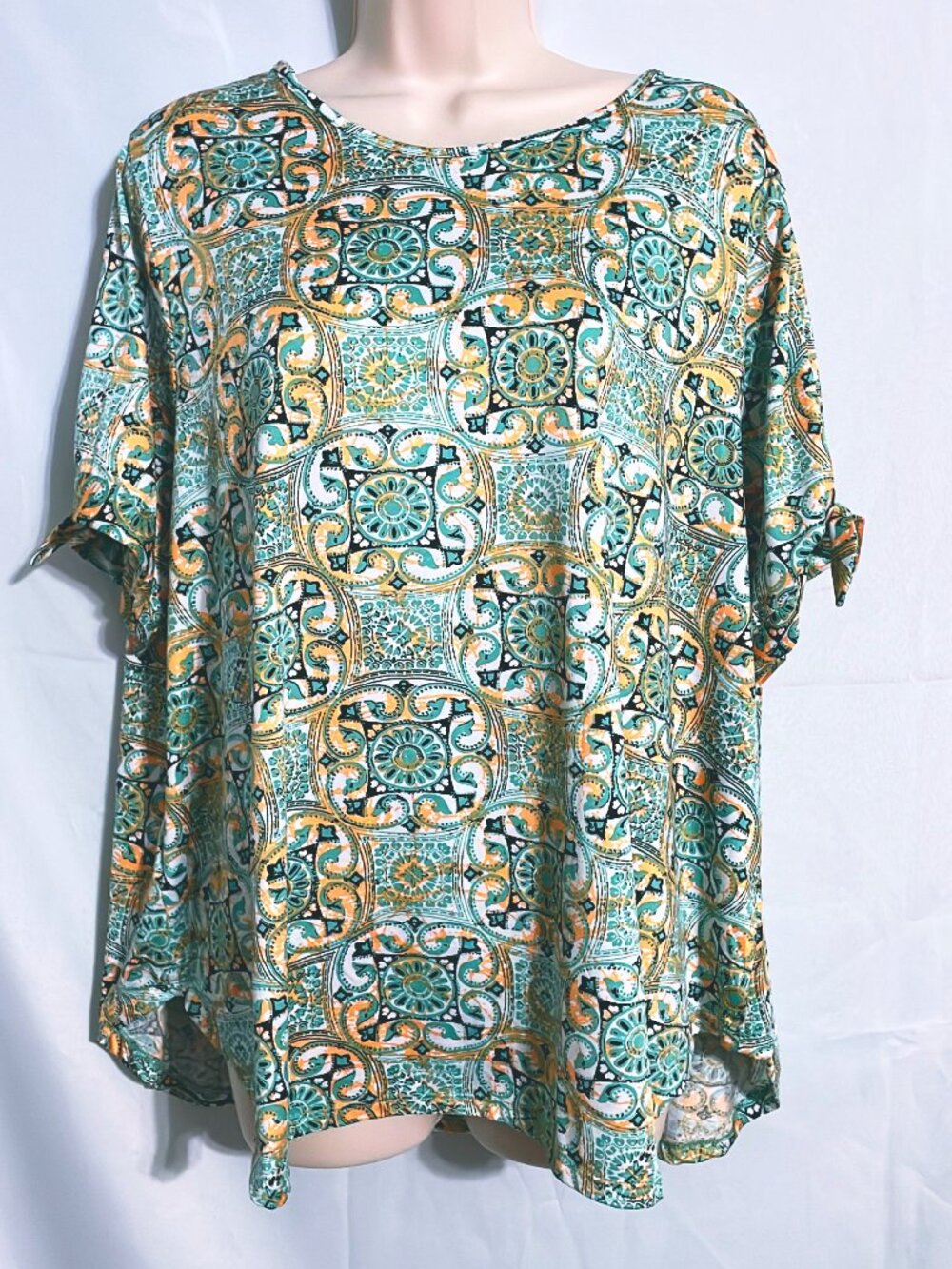 Ruby Rd Cute Multicolor Short Sleeve Top Size 1X